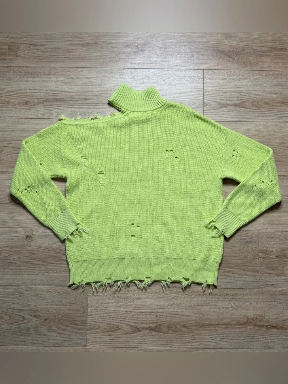 Lover + Friends Arlington Distressed Wool Blend Sweater Size Small